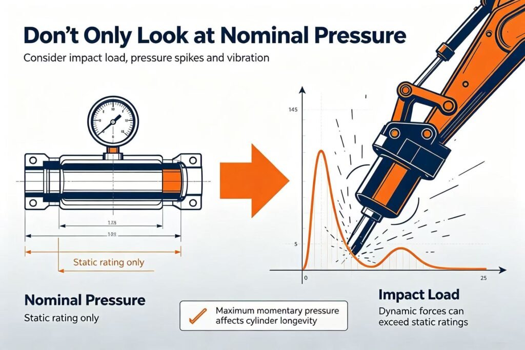 imported hydraulic cylinder nominal pressure vs impact load